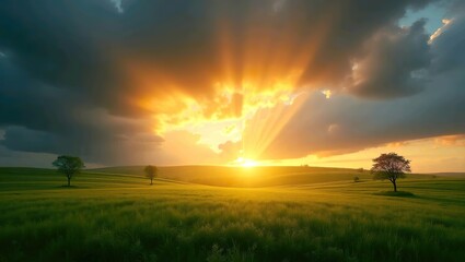 Fototapeta premium sunrise in the field