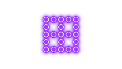 Neon borde none icon purple color glow with transparent background