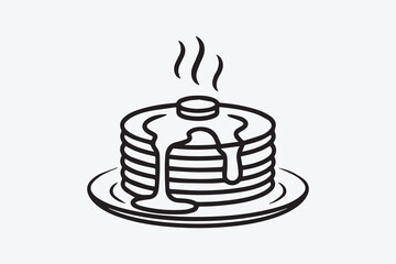stack of pancakes illustration vector