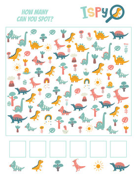 PatteI Spy Game with Cute Dinosaurs Educational Visual Puzzle for Kidsrn_rose