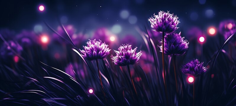 abstrak mozaic color of Chives in darkness, ai generative
