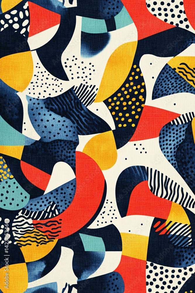 Aufkleber Abstract seamless pattern with organic shapes creating modern background design