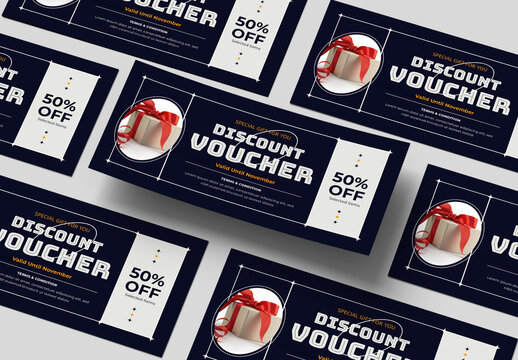 Discount Voucher Template Modern Gift Coupon Design Layout
