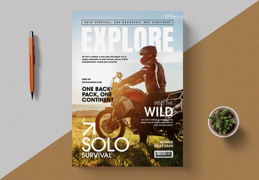 Adventure Rider Travel Magazine Cover Design
