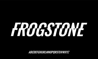 FROGSTONE Modern style cut font design alphabet and Vector Image