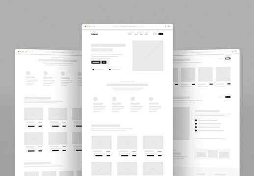 Clean UI Wireframe Design for Real Estate Website