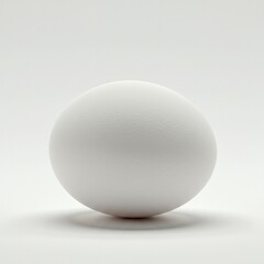 Single White Egg on a Pure White Background