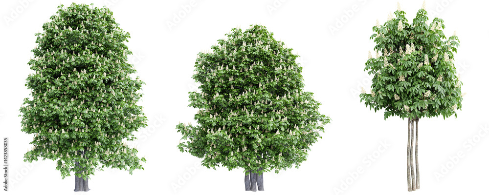 Poster maple tree on transparent background.3d rendering