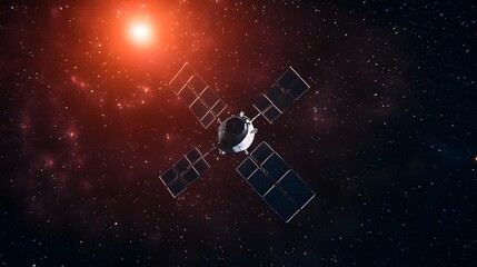 Satellite Transmitting Signals Representing Space-Based Communication and Internet Services