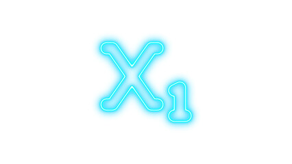 Obraz premium Neon subscript icon cyan color glow with transparent background