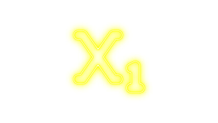 Obraz premium Neon subscript icon yellow color glow with transparent background