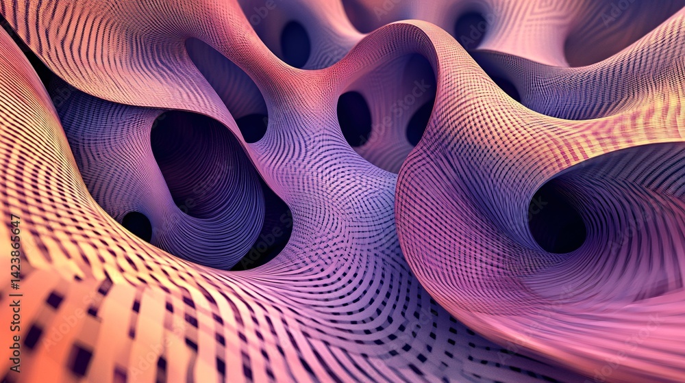 Poster abstract background forming an organic shape with swirls and holes