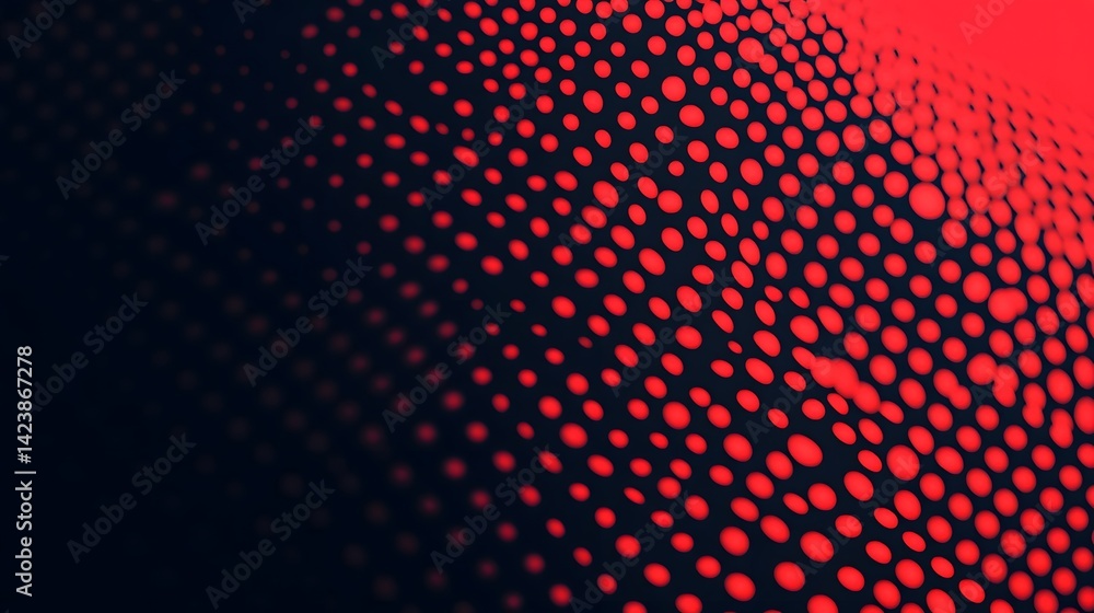 Poster vibrant abstract halftone gradient background with red-to-black digital texture