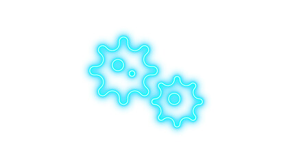 Neon viruses icon cyan color glow with transparent background