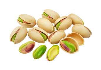 Pistachio nuts isolated on a transparent background
