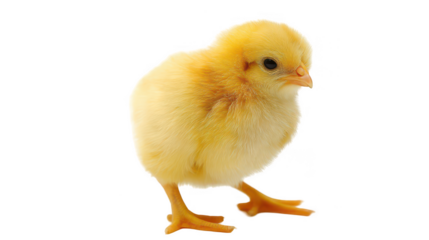 a cute yellow chick isolated on a white background, png