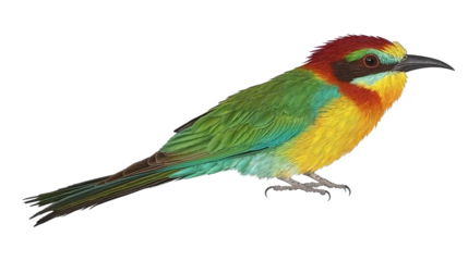 Colorful Pixelated Bird Illustration On Transparent Background Photo