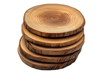 Artfully arranged wooden coasters