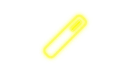 Neon wand magic icon yellow color glow with transparent background