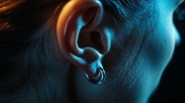 Close-up of a girl&rsquo;s ear-piercing. 7