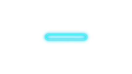 Neon window minimize icon cyan color glow with transparent background
