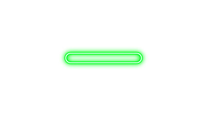 Neon window minimize icon green color glow with transparent background