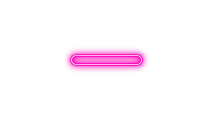 Neon window minimize icon pink color glow with transparent background