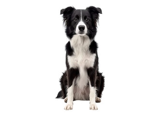 Fototapeta premium border collie sitting looking at camera