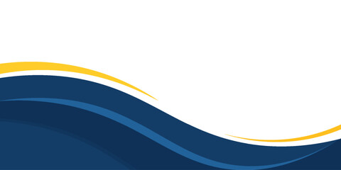 blue and yellow wavy shape background. suitable for business poster design, corporate banner, presentation, flyer, social media post. vector illustration