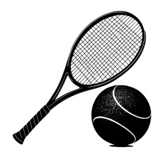 tennis racket and ball