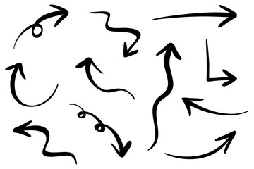 手書きのゆるい矢印イラストセット