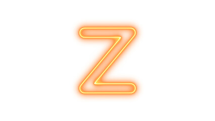 Neon z icon brown color glow with transparent background