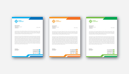 Modern Creative & Clean business style letterhead bundle of your corporate project design.set to print with vector & illustration. corporate letterhead bundle.