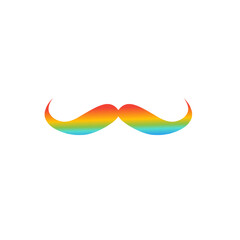 rainbow mustache element