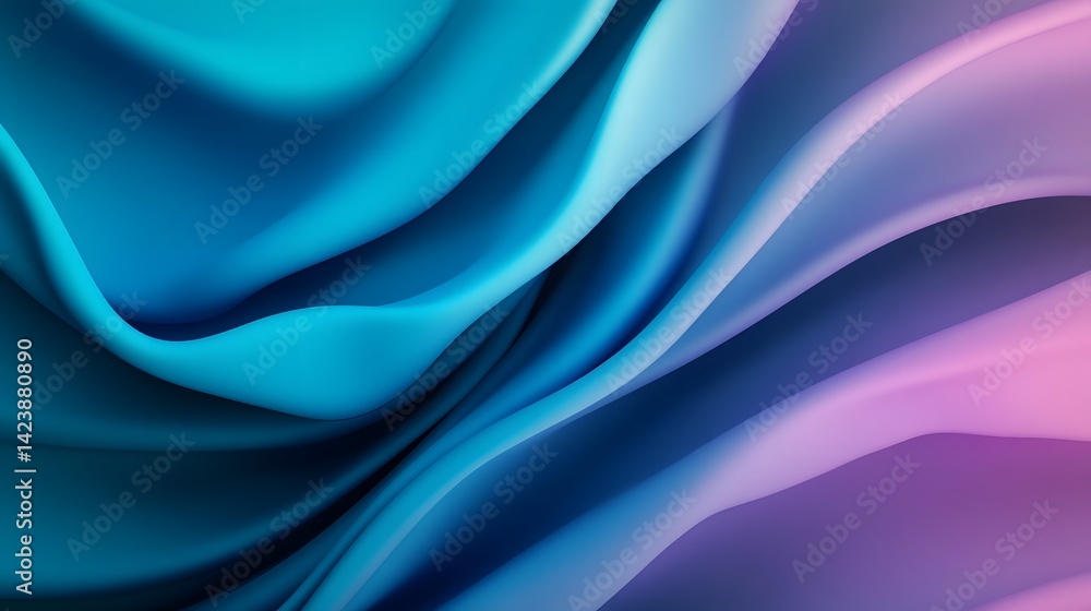 Aufkleber fluid gradient in soft blue and cyan hues, abstract smooth motion background with dreamy effect