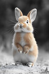 Obraz premium Cute Bunny Posing Outdoors