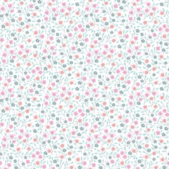 Ditsy floral seamless pattern. Small little flower pattern background. Repeat pattern. Ditsy print. Liberty style. Botanic surface design. Ditsy floral for fashion, texture, fabric, wrapping, decor