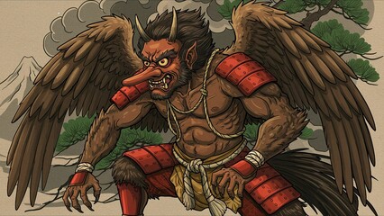 Winged Mythical Creature Illustration