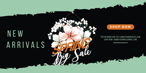 Spring Big Sale: New Arrivals with Floral Design and Bold Typography