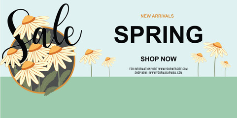 Spring Sale: New Arrivals with Floral Accents and Bold Typography