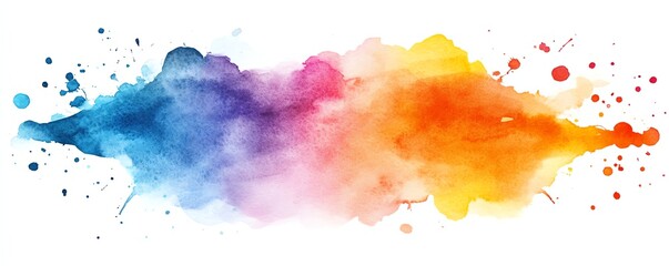 Obraz premium Vibrant rainbow watercolor splash. Perfect for backgrounds, design, and art projects.