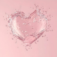 Pink Water Splash Heart Shape Design