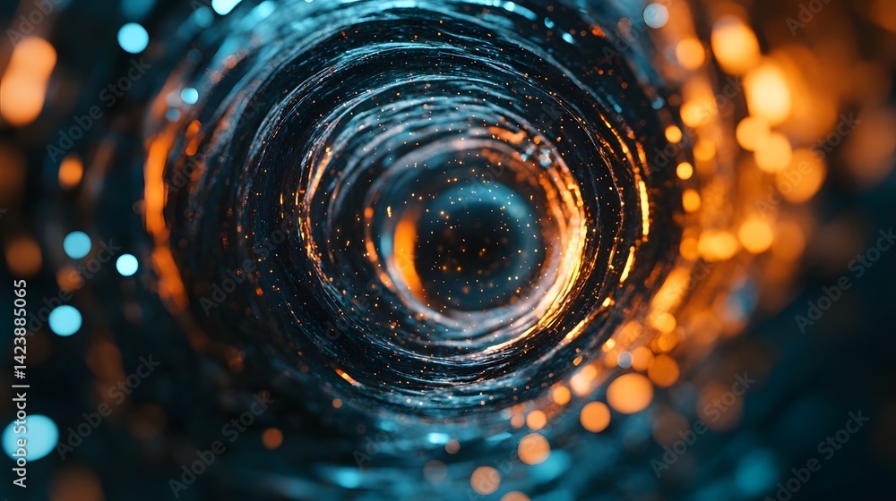 Aufkleber mesmerizing glass vortex with twisting reflections in dynamic sci-fi-inspired motion