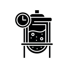Biotechnology fermentation black line icon.