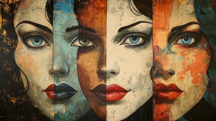 Four Unique Portraits of Women with Distinctive Facial Features