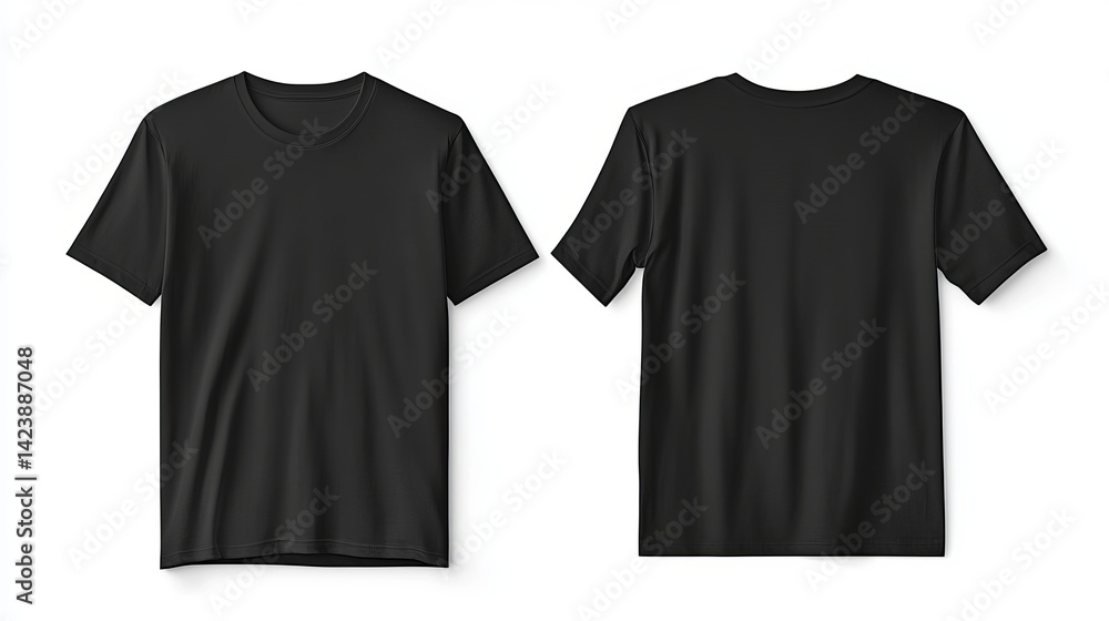 Poster black tshirt mockup front and back view premium quality apparel design template for easy branding an