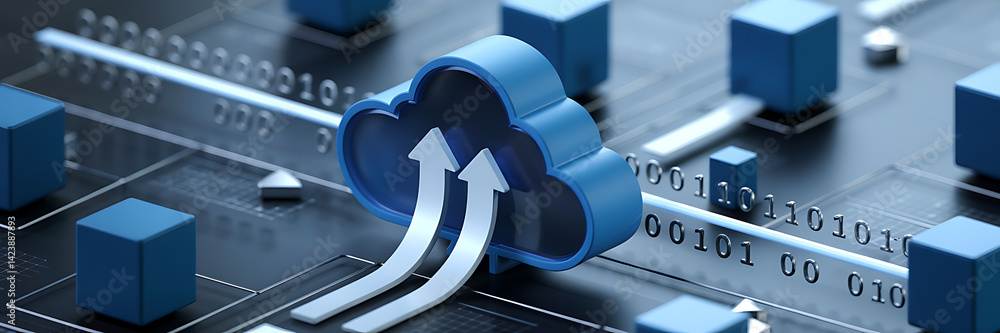 Aufkleber cloud computing: data transfer and storage in a digital space