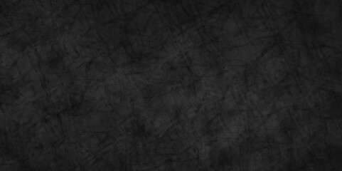 Dark concrete wall grunge texture rough blackboard and chalkboard grungy wall backdrop surface. dark wide panorama picture black wall texture rough concrete floor, old grunge background.	
