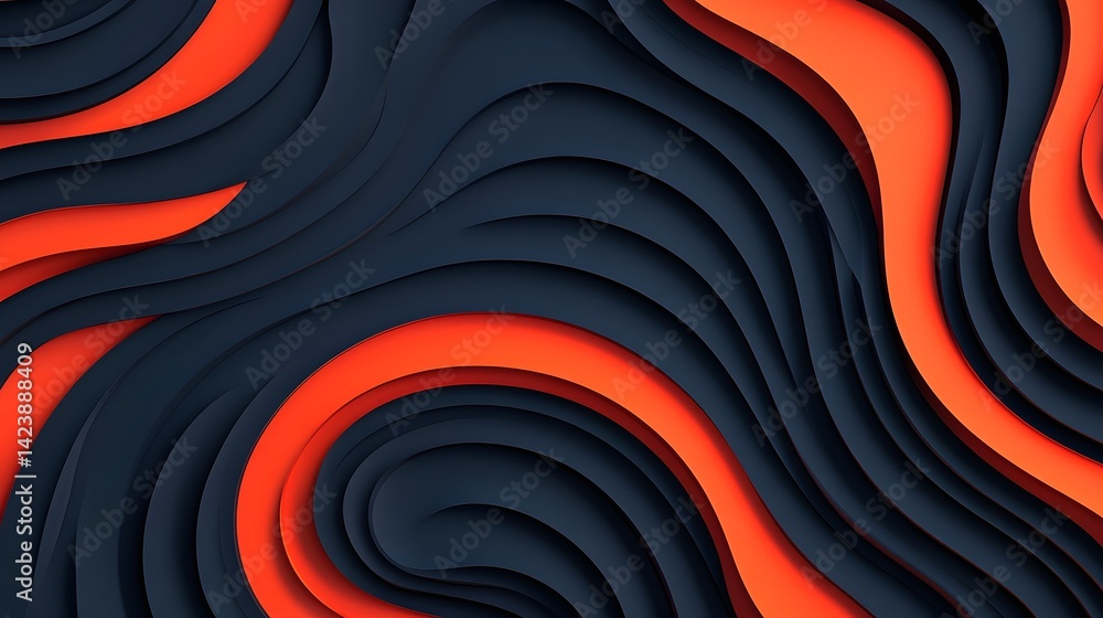 Poster mesmerizing optical illusion of curved monochrome patterns in trendy modern design