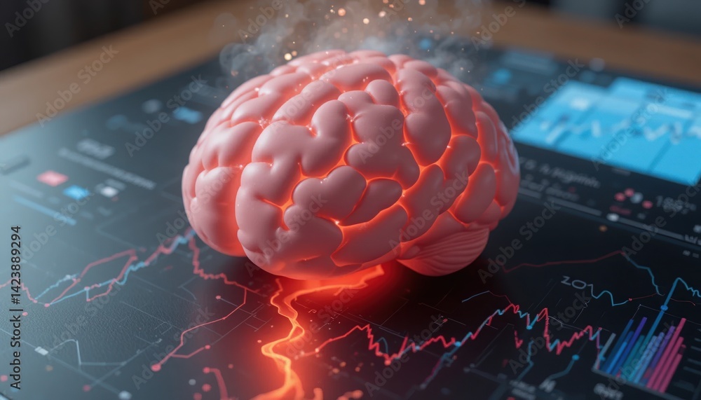 Poster dynamic brain visualization business environment digital analysis technology insights interactive gr